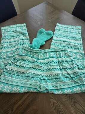Sleep Chic NEW Fuzzy Pajama Pants And Matching Socks Set sz XXL